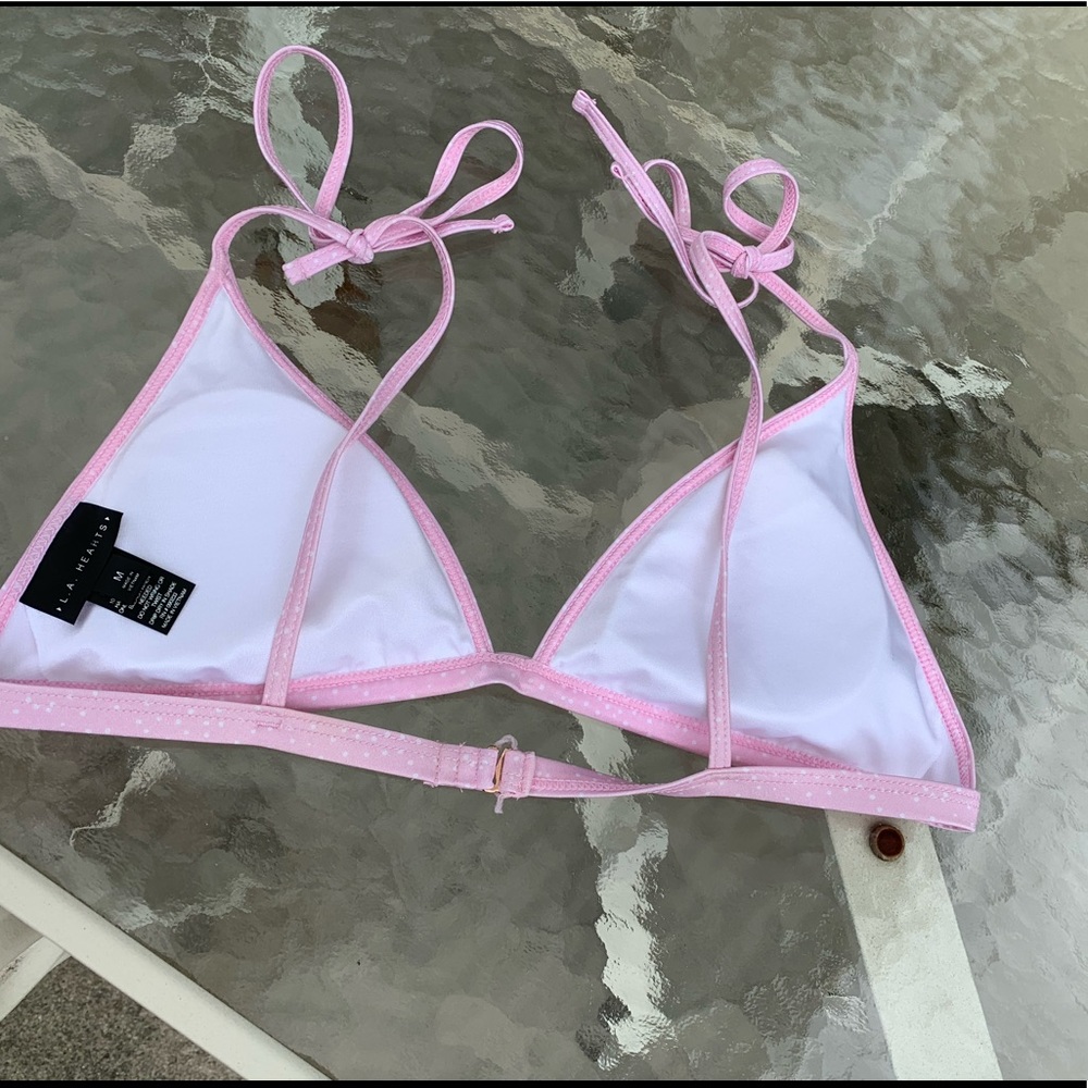 LA Hearts pink and white polka dot bikini top - Picture 2 of 3